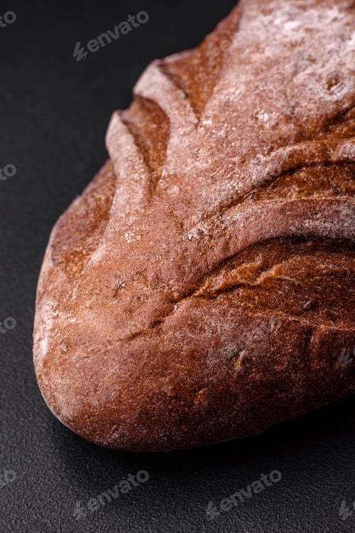 Preview: Delicious fresh crispy brown bread with cereal grains and spices