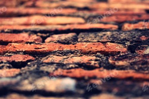 Preview: Wall texture blur background. Brown bricks texture blur background