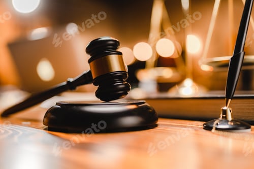 Preview: law and authority lawyer concept, judgment gavel hammer in court courtroom for crime judgement