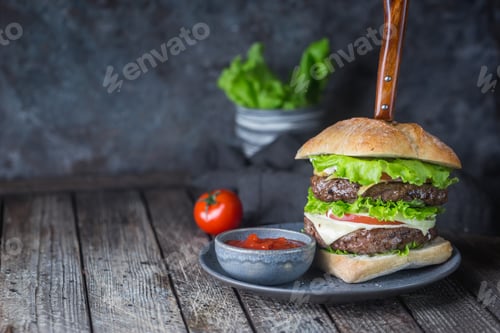 Preview: Hamburger with beef meat