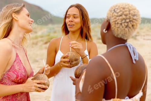 Vista previa: chicas en una fiesta de verano en la playa