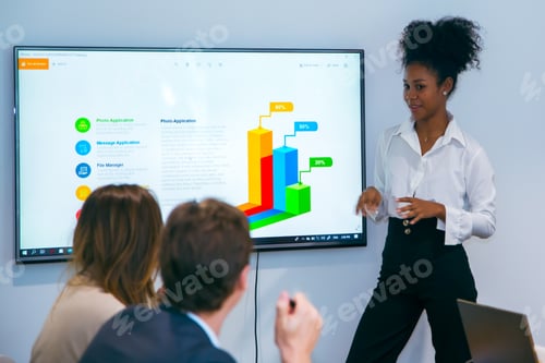 Preview: Professional diverse business people having collaboration team meeting in an office
