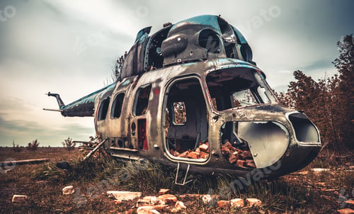 Preview: Abandoned helicopter at the airfield