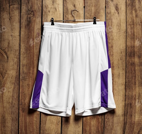 Preview: Basketball shorts hanging against wooden background