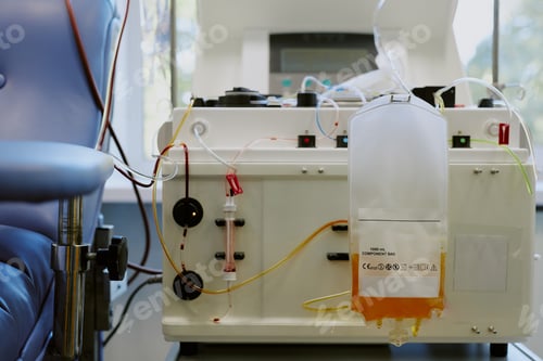 Preview: Blood Donation Process Showing Medical Equipment