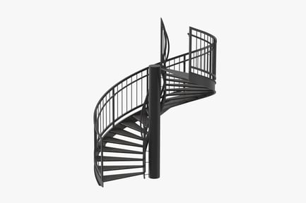 Preview: Industrial Metal Spiral Staircase