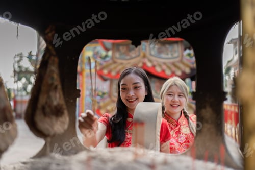 Preview: Celebrating chinese new year joyful festival activity cultural venue colorful environment close-up