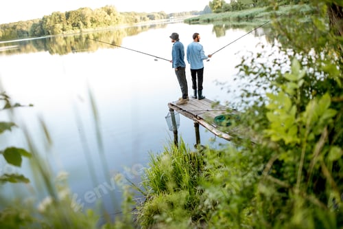 Preview: Men fishing on the lake