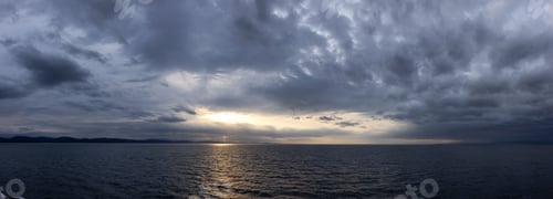 Preview: Cloudy Cloudscape during stormy everning on the West Coast of Pacific Ocean.
