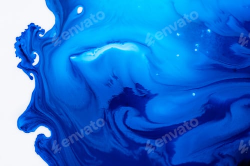 Preview: Swirling Blue Ink on a White Background