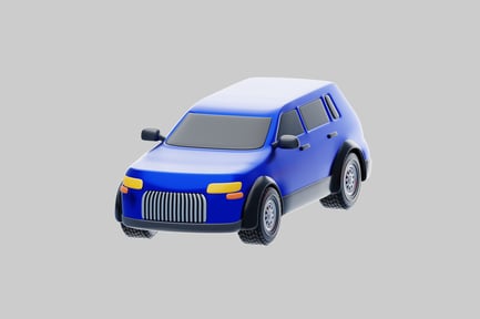 Preview: Blue car with white roof
