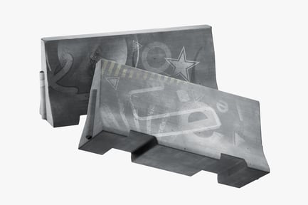 Preview: Concrete Divider with Graffiti 3D Street Prop