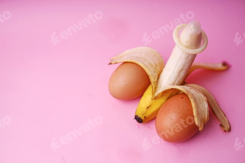 Preview: Ripe Banana With Condom and Egg