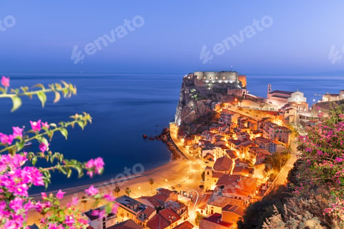 Preview: Scilla, Italy on the Mediterranean Coast with Flowers