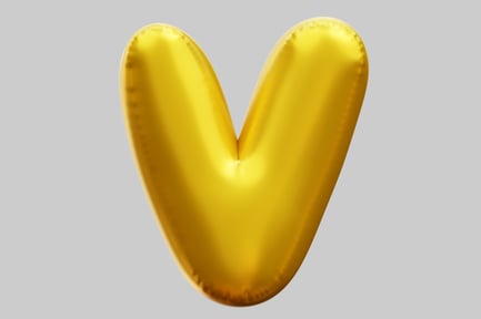 Preview: Golden Letter V Balloon