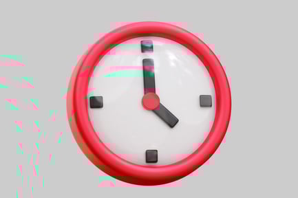 Vorschau: Rote Uhr mit Anzeige der Uhrzeit