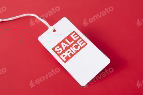 Preview: Sale Price Tag on Red Background