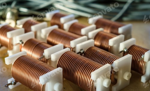 Preview: Close-up of twisted copper wire coils