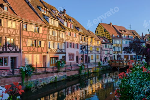 Preview: Beautiful view of colorful romantic city Colmar, France, Alsace