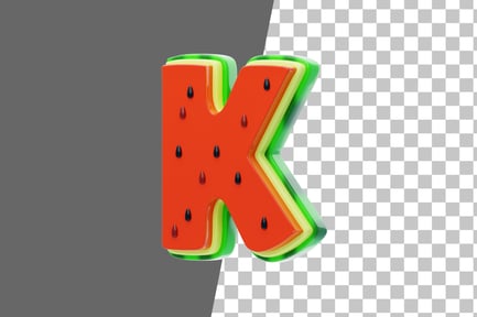 Visualização: Ícone 3D de melancia K