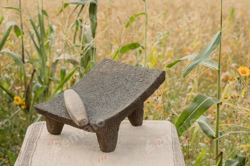 Preview: In Mexico, the metate is used to grind corn into a fine meal, connecting food and tradition