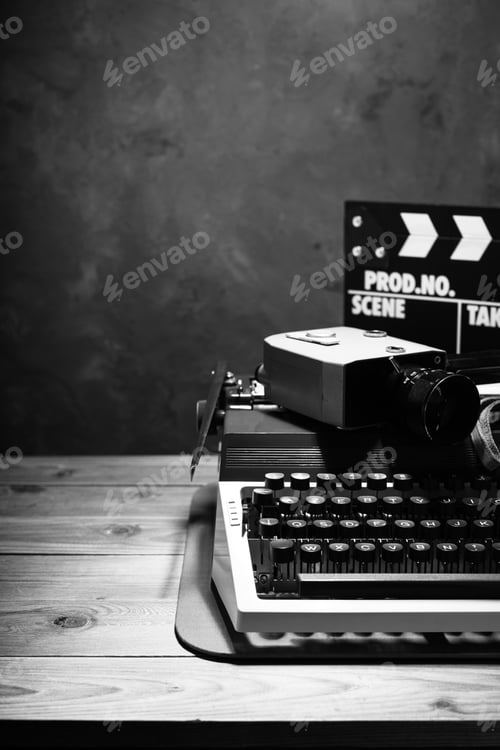 Preview: writer or screenwriter concept from vintage retro typewriter