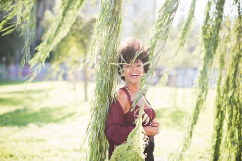 Preview: beautiful black curly hair african woman