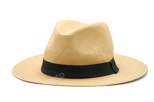 Preview: Closeup of a Panama summer hat on a white background