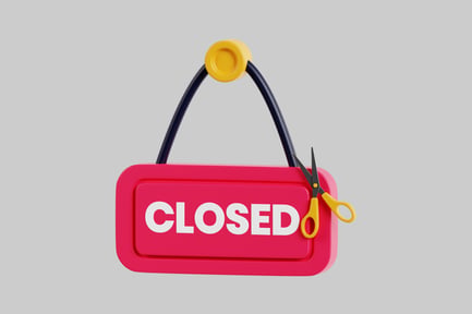 Preview: Closed sign with scissors
