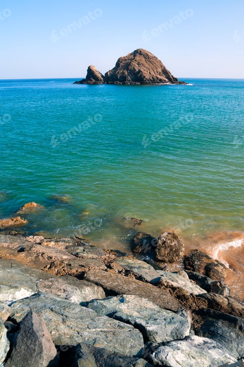 Preview: seascape with coral reef island