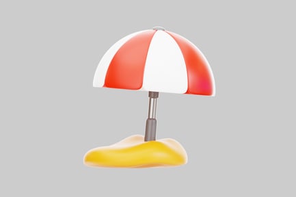 Preview: Cartoon beach umbrella on sand