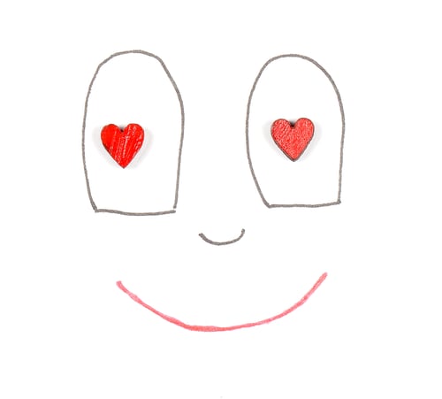 Preview: Face Of Smiley Heart Of Eyes, Too, Hearts Red