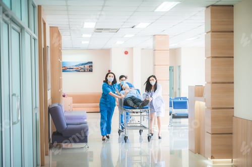 Preview: emergency patient, professional doctor working for help at hospital clinic health care