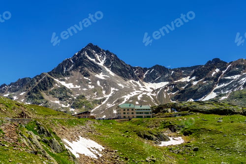 Preview: Passo Gavia, mountain pass in Lombardy, Italy, to Val Camonica at summer