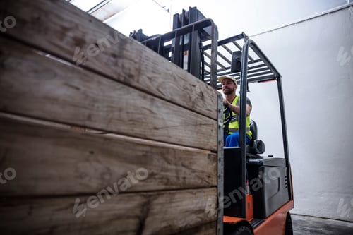 Preview: Man on forklift in warehouse