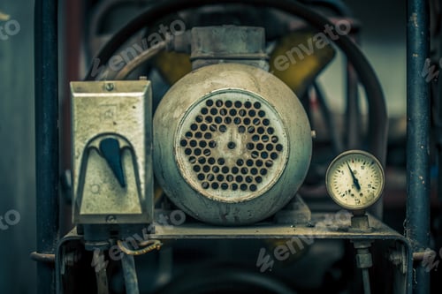 Preview: Close up shot of old air compressor