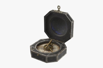 Antique Navigator's Compass with Octagonal Case