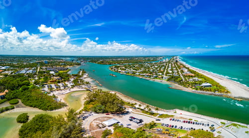 Preview: DuBois Park, Jupiter Beach and inlet, areal views, Florida