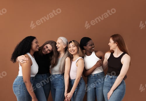 Preview: Six laughing women of different body types and ethnicities