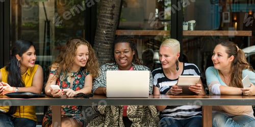 Preview: Women Using Digital Device Concept