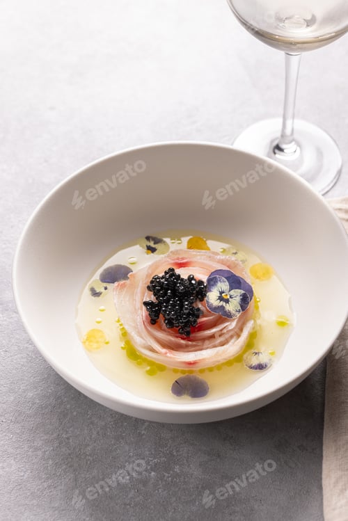 Preview: A traditional dish in Peru, ceviche, an elegant appetizer of fresh fish in lime sauce leche de tigre