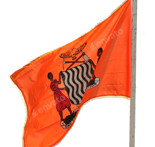 Preview: Flag of the President of Zambia, Africa isolated on a white background