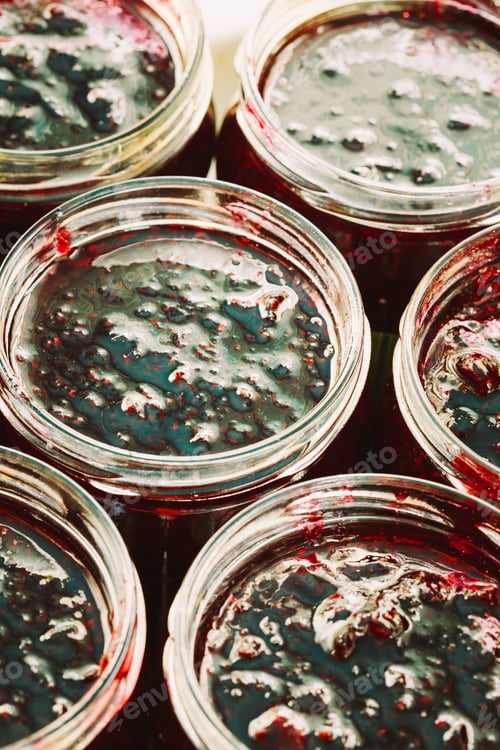 Preview: Jars With Sweet Tasty Yummy Red Jam
