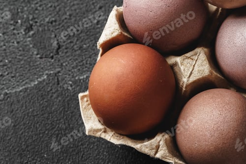 Preview: Traditional Christian eastertime, painted eggs in egg box
