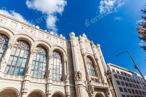Preview: Architectural details of the Vigado Concert Hall on the embankment of the Danube River in Budapest