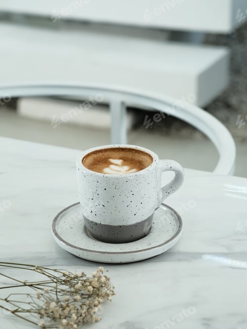 Preview: A cup of hot latte coffee