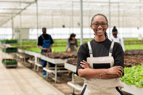 Preview: Farm manager leading greenhouse workers