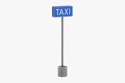 Preview: Taxi Stand Sign, Cylinder Base, Square and U Shape