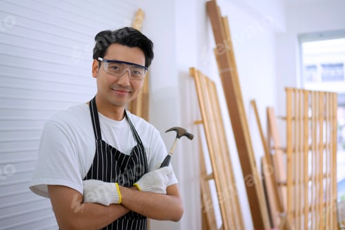 Preview: Carpenter work at workshop.