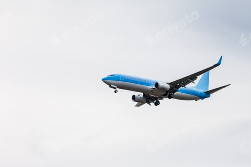 Preview: Passenger airplane in the sky with copy space